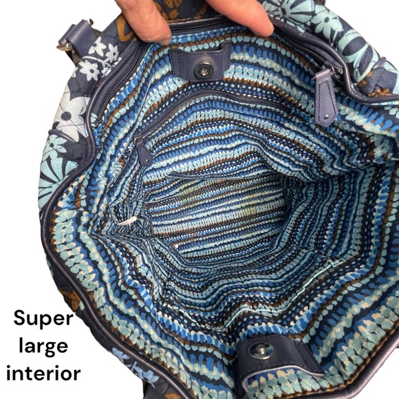 Vera Bradley Java Floral Tote/Laptop/Shoulder Bag Purse Quilted 12.5 x 14.5 - Picture 7 of 16